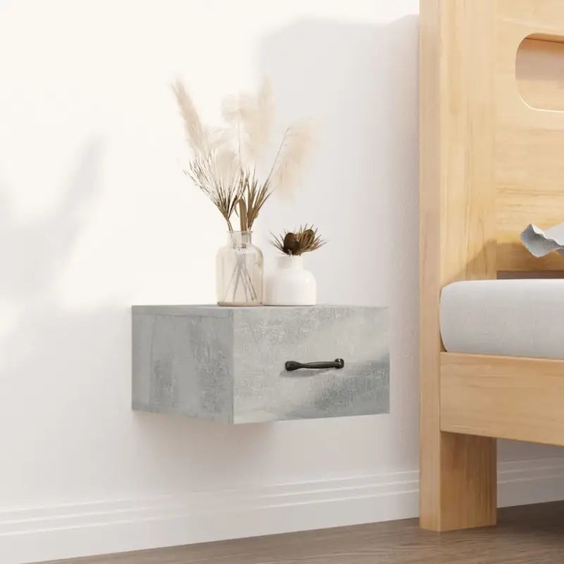Zwevende nachtkastjes voor een elegante en ruimtebesparende muurdecoratie - Betongrijs / 1 - Nachtkastjes