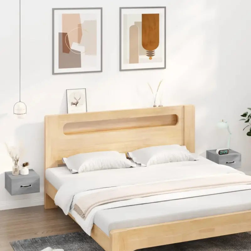 Zwevende nachtkastjes voor een elegante en ruimtebesparende muurdecoratie - Grijs sonoma / 2 - Nachtkastjes