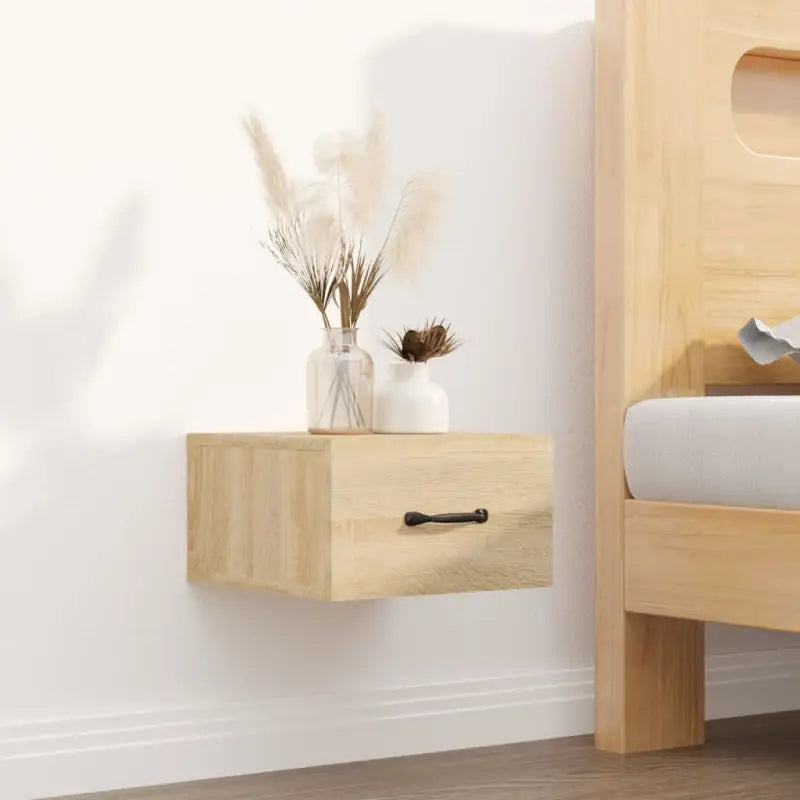 Zwevende nachtkastjes voor een elegante en ruimtebesparende muurdecoratie - Sonoma eiken / 1 - Nachtkastjes