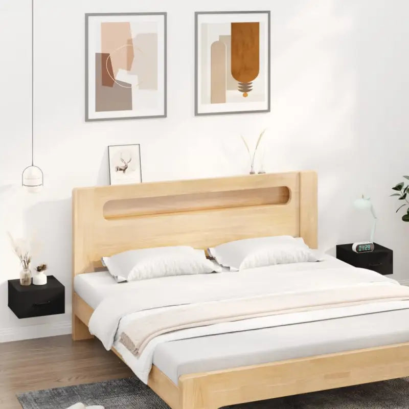 Zwevende nachtkastjes voor een elegante en ruimtebesparende muurdecoratie - Zwart / 2 - Nachtkastjes