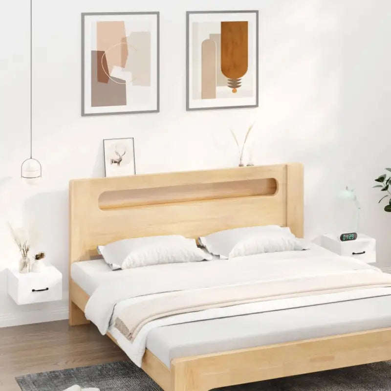 Zwevende nachtkastjes voor een elegante en ruimtebesparende muurdecoratie - Wit / 2 - Nachtkastjes
