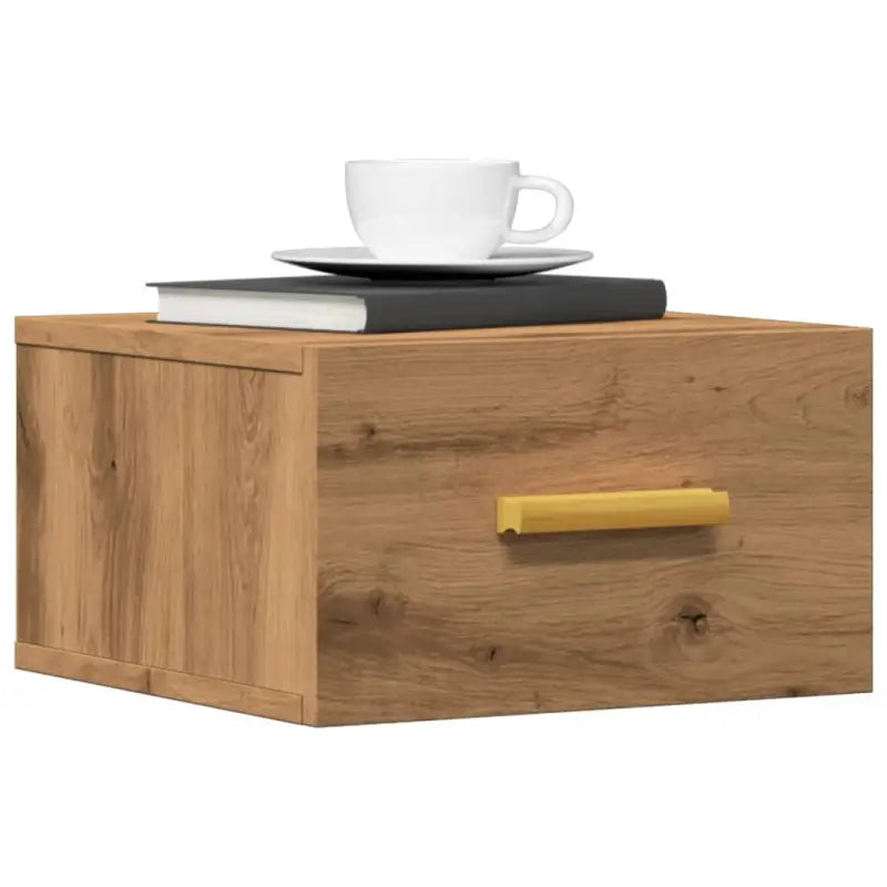 Zwevende nachtkastjes voor een stijlvolle en praktische muuroplossing - artisanaal eikenkleurig / 1 - Nachtkastjes
