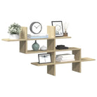 Zwevende schap van bewerkt hout voor een stijlvolle muuropslag - Sonoma eiken / 1 - Wandplanken