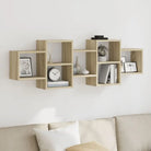 Zwevende schap van bewerkt hout voor maximale ruimtegebruik in huis - Sonoma eiken / 129 x 18 x 42 cm / 1 - Wandplanken