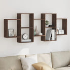Zwevende schap van bewerkt hout voor maximale ruimtegebruik in huis - bruin eikenkleur / 159 x 18 x 65 cm / 1