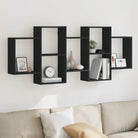 Zwevende schap van bewerkt hout voor maximale ruimtegebruik in huis - Zwart / 159 x 18 x 65 cm / 1 - Wandplanken