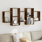 Zwevende schap van bewerkt hout voor maximale ruimtegebruik in huis - Gerookt eiken / 159 x 18 x 65 cm / 1 - Wandplanken