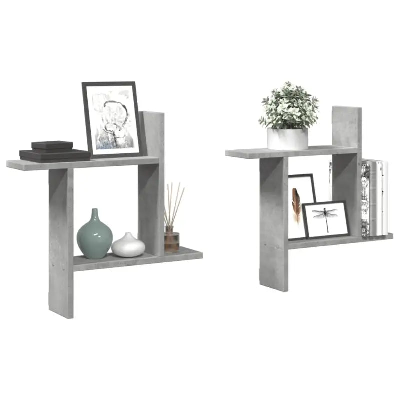 Zwevende schappen van bewerkt hout voor een stijlvolle muuropslag - Betongrijs / 50 x 12 x 50 cm / 1 - Wandplanken