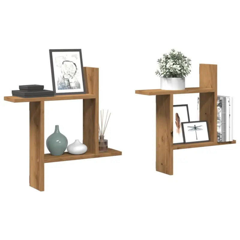 Zwevende schappen van bewerkt hout voor een stijlvolle muuropslag - Eiken / 50 x 12 x 50 cm / 1 - Wandplanken