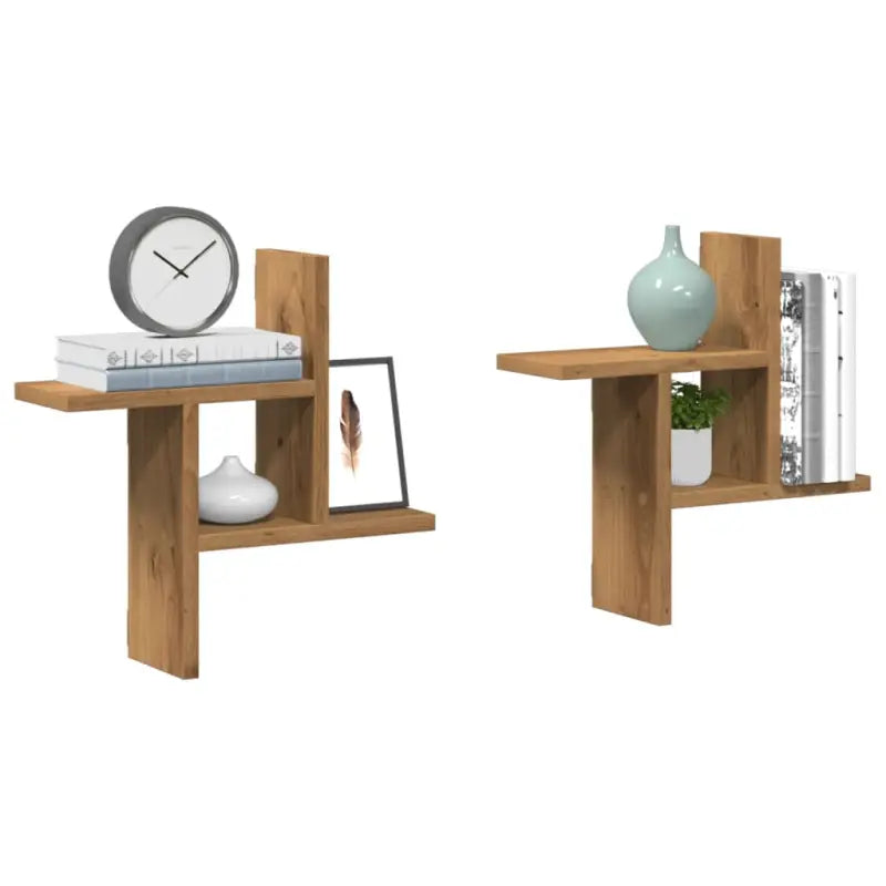 Zwevende schappen van bewerkt hout voor een stijlvolle muuropslag - Eiken / 38 x 12 x 38 cm / 1 - Wandplanken