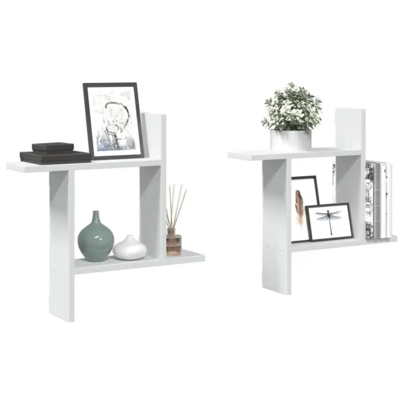 Zwevende schappen van bewerkt hout voor een stijlvolle muuropslag - Wit / 50 x 12 x 50 cm / 1 - Wandplanken