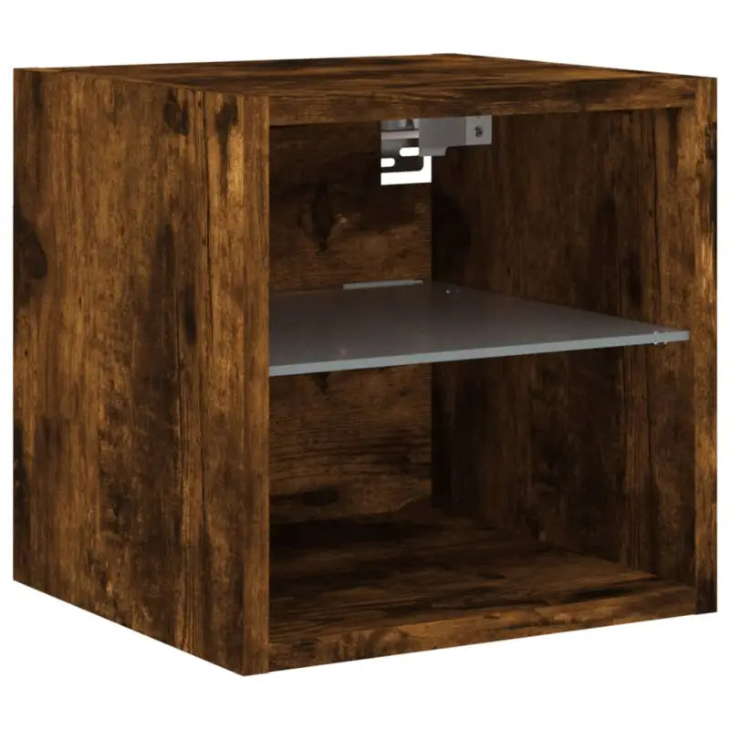 Zwevende tv-meubel met RGB LED-verlichting van bewerkt hout - Tv-meubels