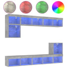Zwevende tv-meubel van bewerkt hout met rgb led-verlichting - Tv-meubels