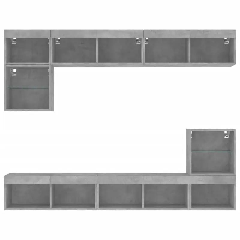 Zwevende tv-meubel van bewerkt hout met rgb led-verlichting - Tv-meubels