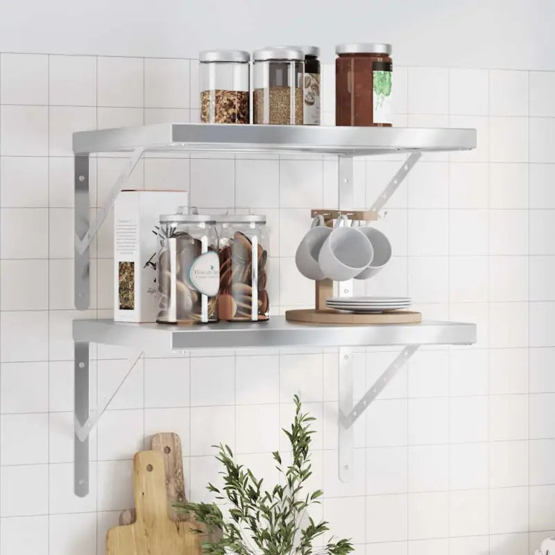 Zwevende wandplank van roestvrijstaal voor diverse ruimtes - Zilver / 50 x 40 x 3 cm / 1 - Wandplanken